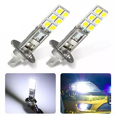 2X 12V Super Bright H1 12-SMD LED Headlight Bulbs Fog Driving Lights White 6000K • $7.19