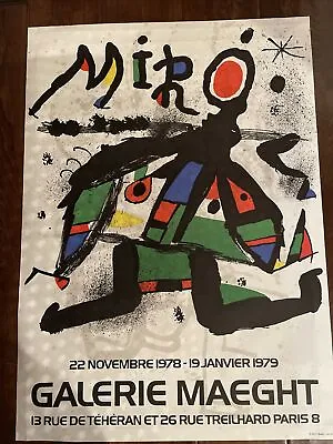 Original Joan Miro Exhibition Lithograph From Galerie Maeght Paris 1979 Modern • $188