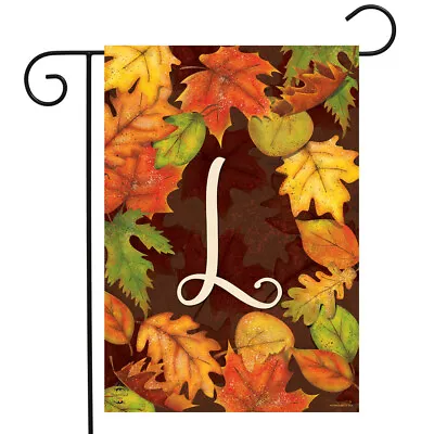 Fall Leaves Monogram Letter L Garden Flag Autumn 12.5  X 18  Briarwood Lane • $9.86