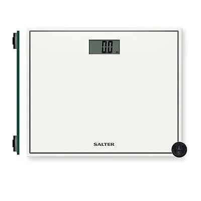 Salter Glass Electronic Digital Bathroom Scale Easy Read Toughened Glass White • £16.99