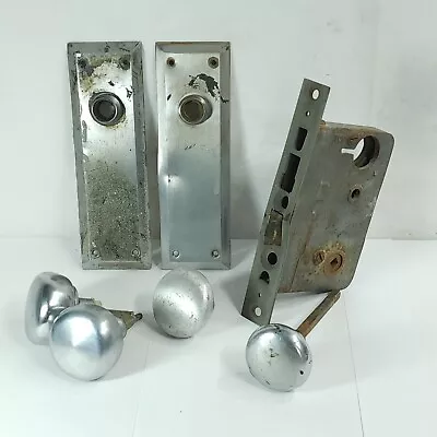 Parts Lot: Yale Type Mortise Lock Escutcheons And Knobs Damaged • $40