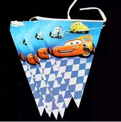 Disney Cartoon Car Pixar Themed Children Birthday Party Flag Bunting Banners • £4.09