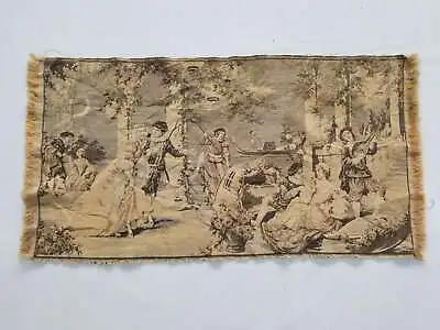Vintage French Couples Scene Wall Hanging Tapestry Panel 89x49cm • $107.38
