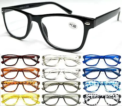 Reading Glasses +0~+4.0 Mens Color Classic Trendy Wayfare Style Retro Frame L149 • £4.49