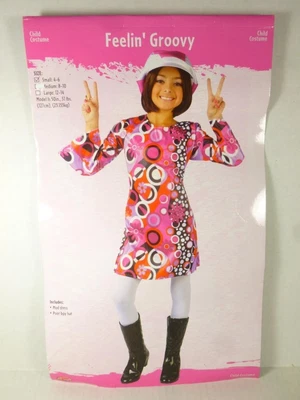 $12.99 • Buy NEW Feelin' Groovy Girls Disco 60's 70's Hippie Costume Sz Small 4-6 HC50