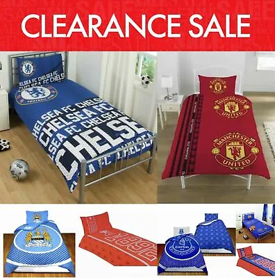 Clearance Football Club Kids Bedding Single Duvet Quilt Cover Bed Set REDUCED • £19.95