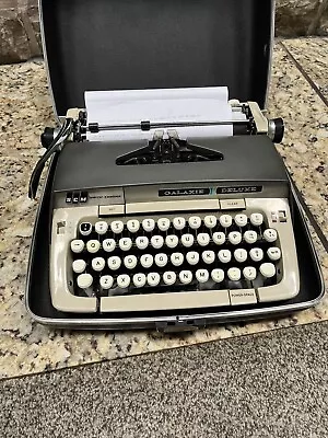 Smith-Corona Galaxie Deluxe Vintage Portable Typewriter /Case Good Working • $169