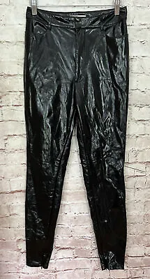House Of CB Womens Haridan Patent Stretch Vinyl Black High Waisted Pants Size M • $55.30