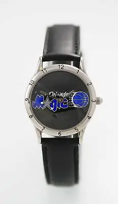 Orlando Magic By Relic Unisex Stainless Silver Black Leather Quartz Watch • $34.93