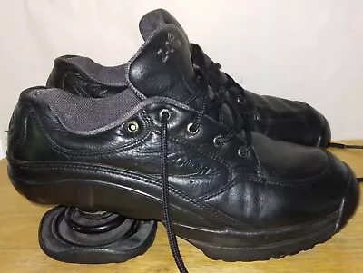 $75 • Buy Z-Coil Womens Black Leather Round Toe Lace Up Orthopedic Sneaker Shoes Size 9