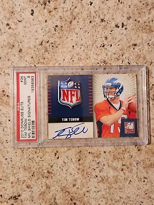 $179.99 • Buy 2010 Panini Donruss Elite NFL Shield Signatures Tim Tebow Rookie Auto PSA 9 Mint