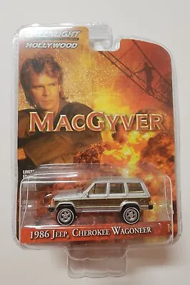 1/64 GREENLIGHT HOLLYWOOD MACGYVER 1986 JEEP CHEROKEE WAGONEER SILVER Mint • $15.95