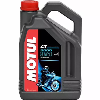 Motorcycle Motorbike Engine Oil 4 Litres 4L Motul 3000 4T 20W-50 4 Stroke  • £31.89