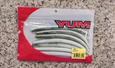 YUM Grub 22241 Fishing Bait 6 Count Soft Lures Made In USA New Green White • $6.73