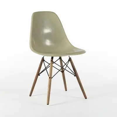 Vitra Eames DSW Chair Grey Yellow Vintage Original Dining Side Shell • £475