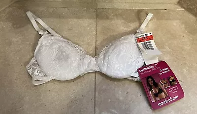 Vintage NWT Maidenform Customize It Ultimate Lace Demi Bra White 36A No Pads • $12.95