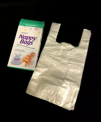 400 Disposable Scented Baby Nappy Bag Bags With Handles New • $9.99