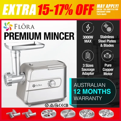 $108.95 • Buy Flora Max 3000W Electric Meat Mincer Sausage Filler Stuffer Kibbe Maker Machine.