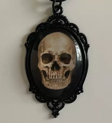 Human Skull Necklace Gothic Jewelry Mens Womens Creepy Dark Pendant Victorian • $12.99