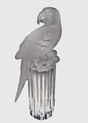 Vintage Goebel Frosted Crystal Glass Macaw Parrot Sculpture Figurine On Pedestal • $19.99