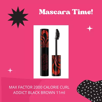 Max Factor - Mascara 2000 Calorie Curl Addict Black Brown 11ml Brand New • £6.99
