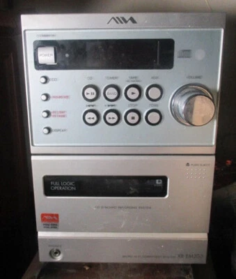 £29.99 • Buy AIWA XR EM200 Mini System CD RADIO Tape Not Working 2 Speakers & Remote