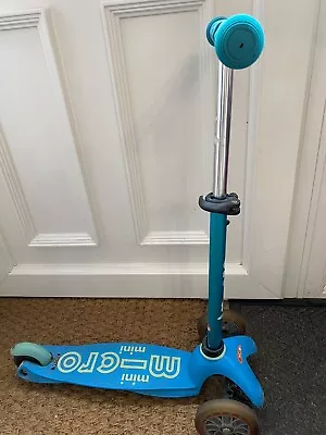 Micro Mini Deluxe Scooter Aqua Blue Kid Child 3 Wheels 2-5 Years • £20