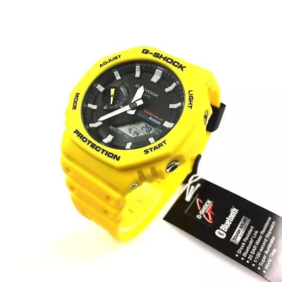 Casio G-Shock Yellow Ana-Digi Mobile Link Bluetooth Watch GA-B2100 GAB2100C-9A • $147.72