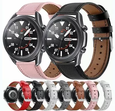  For Samsung Galaxy Watch 3 41/45mm R840/R850 Genuine Leather Wrist Band Strap • $14.99