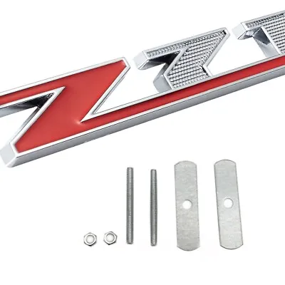 Red Chrome Z71 Front Grille Emblem Decal Badge For Silverado Tahoe Sierra • $11.59