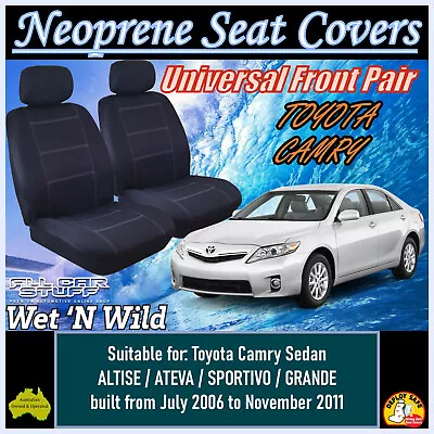 Neoprene Front Seat Covers Suitable For Toyota Camry: From 07/2006 To 11/2011 • $89.99