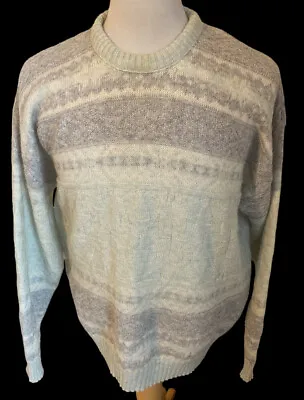 Vintage Robert Bruce Geometric Funky Grandpa Crewneck Knit Sweater Size XL USA • $29.99