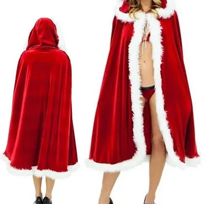 £10.69 • Buy Xmas Christmas Adult Ladies Mrs Santa Claus Fancy Dress Costume Cloak Cape