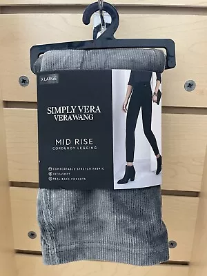 New Simply Vera Vera Wang Gray Corduroy Leggings XL • $7.99