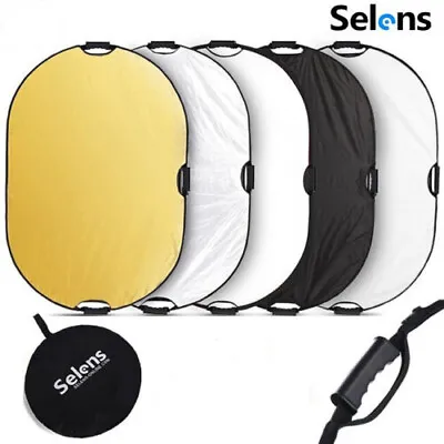 Studio 5 In 1 80x120cm Photography Multi Photo Oval Collapsible Light Reflector • $28.99