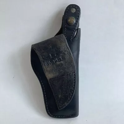 Vintage Tex Shoemaker 34TBK Black Leather Holster Handgun Pistol Revolver • $42