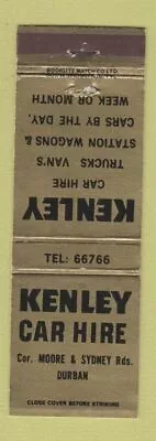 Matchbook Cover - Kenley Car Hire Durban South Africa • £3.85