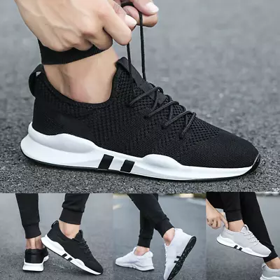 £10.99 • Buy Mens Pumps Trainers Fitness Mesh Sports Running Gym Casual Sneakers Shoes Size