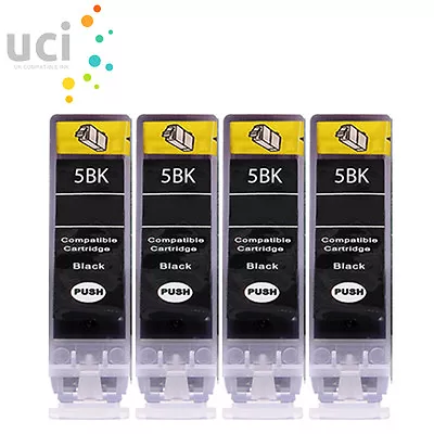 4 Black INK CARTRIDGES FOR CANON PGI5BK PIXMA MP600 MP600R MP610 MP800 MP800R • £6.89