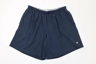 Vintage Champion Mens 2XL XXL Faded Heavyweight Classic Logo Dad Shorts Navy • $40.45