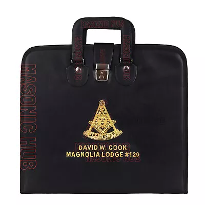 Masonic Hand Embroidered Customize Past Master  Masonic Apron Case With Handle • $119.99