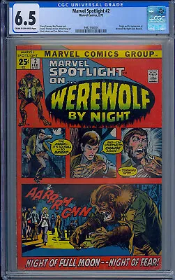 Cgc 6.5 Marvel Spotlight #2 1st Appearance Werewolf By Night 1972 • $479.99