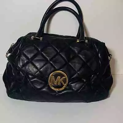 Michael Kors Quilted Black/Gold Purse • $65