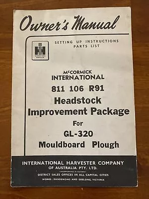 Owner’s Manual McCormick International 811 106 R91 Headstock Improvement Package • $35