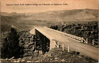 Sapinero Steel Arch Bridge Sapinero Colorado CO 1934 Albertype Postcard C11 • $15.95