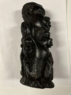 African Sculpture Makonde Family Tree Of Life Wood Hand Carved 9'' Hard Wood ￼￼ • $25