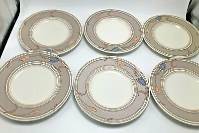 Mikasa Meadow Intaglio Cake/Bread Plates Tulip Pastel CAC02 Set Of 6  • $18