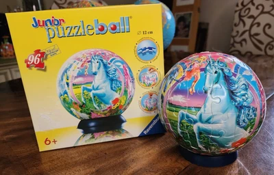 $14.99 • Buy Ravensburger 96 Piece Junior Puzzle Ball # 113446 Unicorn 5” COMPLETE EUC 