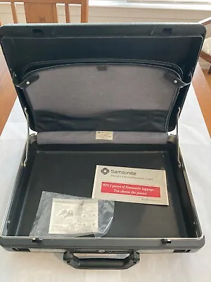 Vintage Samsonite Delegate Briefcase Attache Case Hard Shell Black  With Keys • $49.94