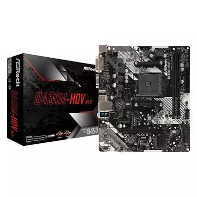 Asrock B450M-HDV R4.0 AMD B450 Socket AM4 Micro ATX • $133.98